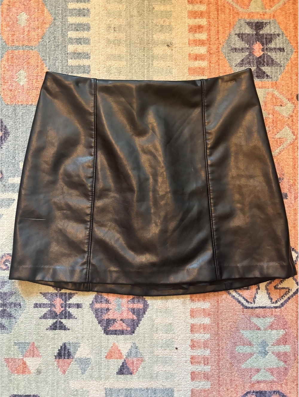 Abercrombie & Fitch Black Faux Leather Mini Skirt Medium